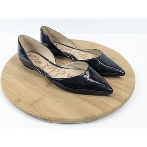 Sam Edelman Black Patent Leather Pointed-Toe Flats